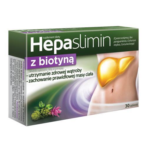 Miniaturka artykułu - HEPASLIMIN z biotyną - 30 tabletek USZKODZONE TEKTUROWE OPAKOWANIE