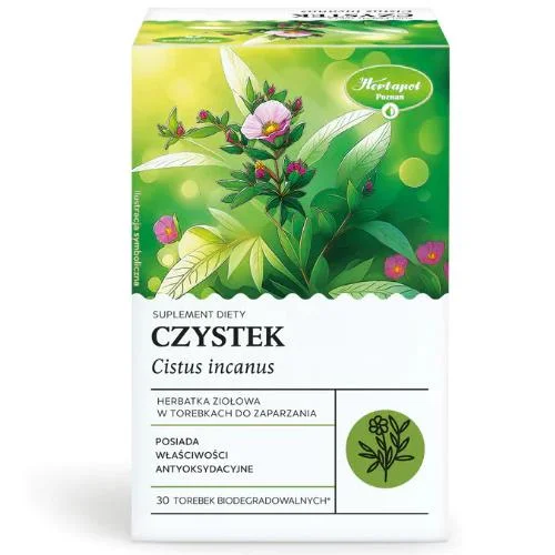 Miniaturka artykułu - HERBAPOL Czystek Herbatka ziołowa, 30 szt. KR&Oacute;TKA DATA 30.11.2026