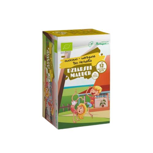 Miniaturka artykułu - HERBAPOL Dziarski Maluch Owocowo- warzywna bio herbatka dla dzieci, 20x3g