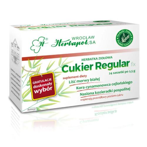 Miniaturka artykułu - HERBAPOL FIX Herbatka ziołowa Cukier Regular, 24 saszetki