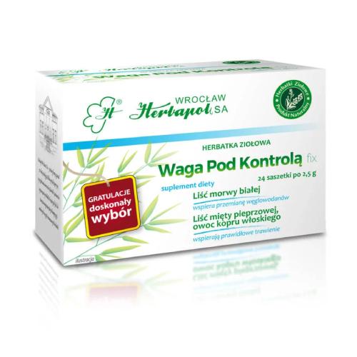 Miniaturka artykułu - HERBAPOL FIX Herbatka ziołowa Waga pod Kontrolą, 24 saszetki