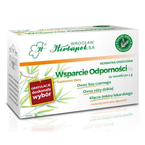 Miniaturka artykułu - HERBAPOL FIX Herbatka owocowa Wsparcie Odporności, 24 saszetki