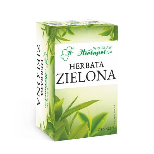 Miniaturka artykułu - HERBAPOL Herbata zielona, 24 saszetki