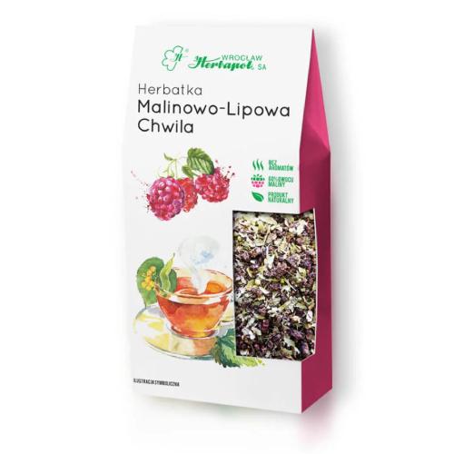 Miniaturka artykułu - HERBAPOL Herbatka owocowo-ziołowa Malinowo-Lipowa Chwila, 80g