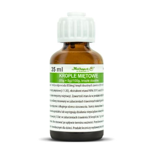 Miniaturka artykułu - Herbapol Nalewka miętowa krople - 35 ml 