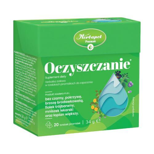 Miniaturka artykułu - Herbapol Oczyszczanie Herbatka ziołowa, 20 torebek KR&Oacute;TKA DATA 31.10.2026