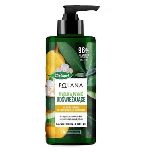 Miniaturka artykułu - HERBAPOL Mydło w płynie odświeżające Szałwia Gruszka, 390ml