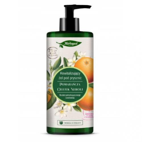 Miniaturka artykułu - HERBAPOL Rewitalizujący żel pod prysznic Pomarańcza i Olejek Neroli, 740ml/ BRAK POMPKI