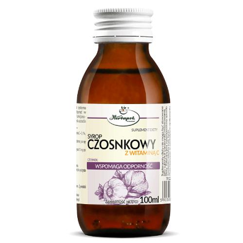 Miniaturka artykułu - HERBAPOL Syrop Czosnkowy z witaminą C, 100ml