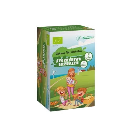 Miniaturka artykułu - HERBAPOL Szczęśliwy Brzuszek Ziołowa bio herbatka dla dzieci, 20x2g