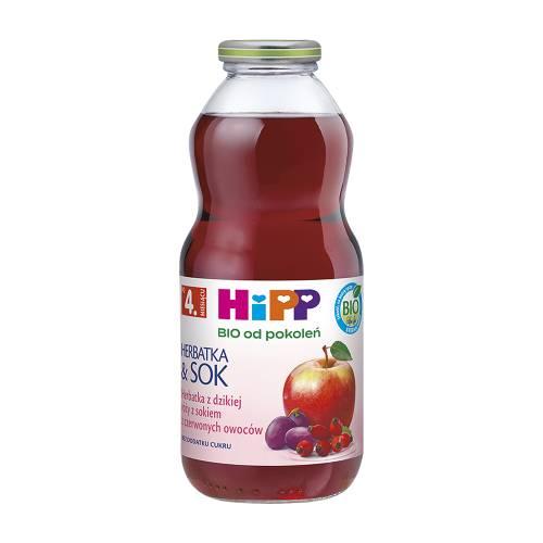Miniaturka artykułu - HiPP BIO Herbatka z dzikiej r&oacute;ży z sokiem z czerwonych owoc&oacute;w po 4. miesiącu, 500 ml
