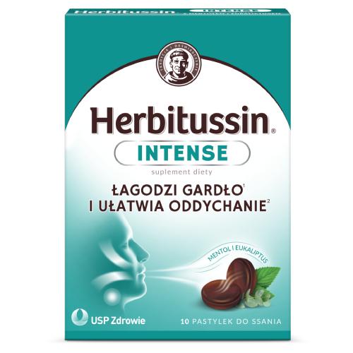 Miniaturka artykułu - Herbitussin Intense Mentol i Eukaliptus, 10 pastylek do ssania