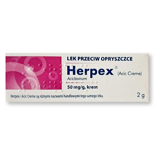 Miniaturka artykułu - HERPEX krem, 2g USZKODZONE TEKTUROWE OPAKOWANIE