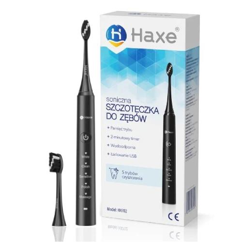 Miniaturka artykułu - HAXE Szczoteczka soniczna do zębów czarna HX702, 1 szt.