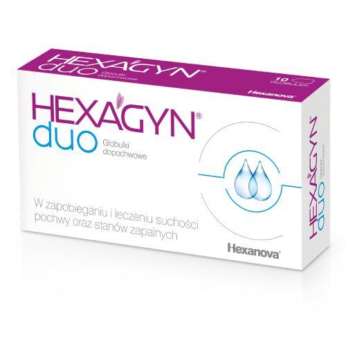 Miniaturka artykułu - HEXAGYN DUO - 10 globulek dopochwowych USZKODZONE OPAKOWANIE TEKTUROWE
