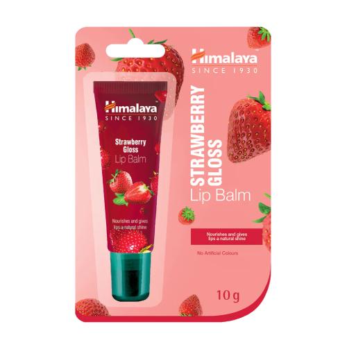 Miniaturka artykułu - HIMALAYA Truskawkowy balsam do ust z błyszczykiem, 10g
