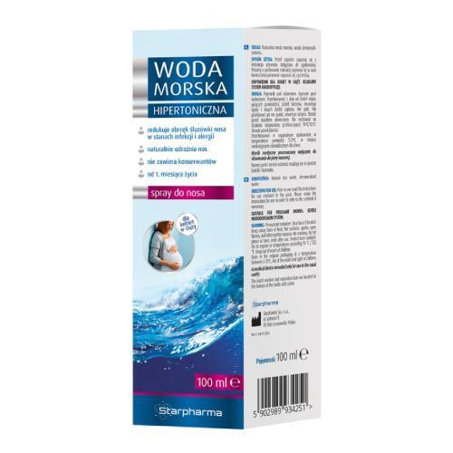 Miniaturka artykułu - Hipertoniczna woda morska Spray do nosa, 100 ml USZKODZONE TEKTUROWE OPAKOWANIE
