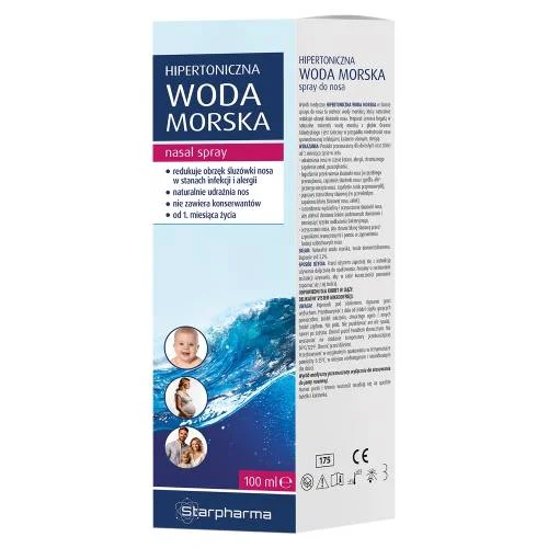 Miniaturka artykułu - Hipertoniczna woda morska Spray do nosa, 100 ml USZKODZONE TEKTUROWE OPAKOWANIE