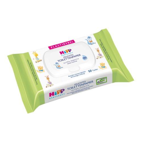 Miniaturka artykułu - HiPP Babysanft Ultra-Sensitive Nawilżany papier toaletowy, 50szt. USZKODZONE OPAKOWANIE FOLIOWE