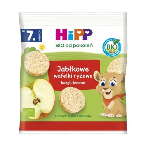 Miniaturka artykułu - HiPP BIO Jabłkowe wafelki ryżowe bezglutenowe po 7. miesiącu, 30 g