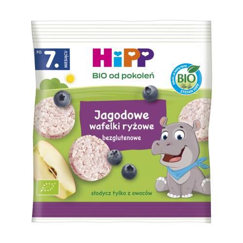 Miniaturka artykułu - HiPP BIO Jagodowe wafelki ryżowe bezglutenowe po 7. miesiącu, 30 g