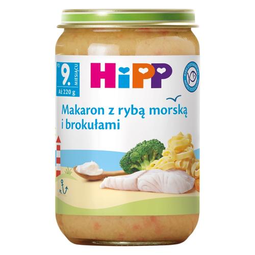 Miniaturka artykułu - HiPP Makaron z rybą morską i brokułami, 220 g