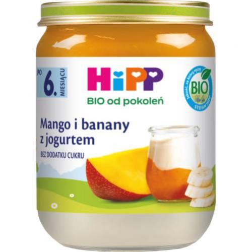 Miniaturka artykułu - Hipp Mango i banany z jogurtem BIO, 160 g