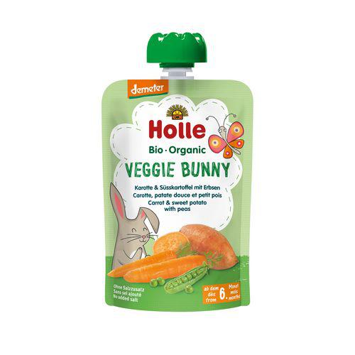 Miniaturka artykułu - HOLLE Bio Organic Mus owocowy marchewka, słodki ziemniak, groszek, 100g