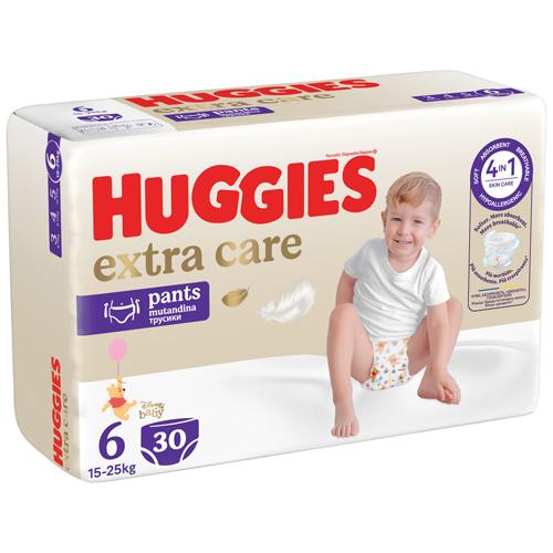Miniaturka artykułu - HUGGIES Pieluchomajtki Extra Care Pants rozmiar 6 (15-25kg), 30szt.