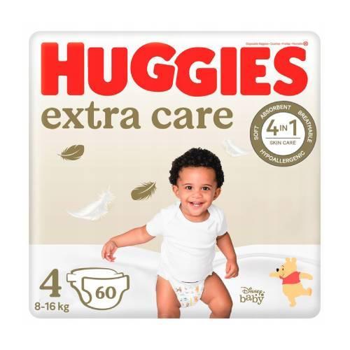 Miniaturka artykułu - HUGGIES Pieluchy Extra Care Mega rozmiar 4 (8-16kg), 60szt. USZKODZONE FOLIOWE OPAKOWANIE