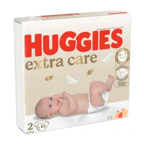 Miniaturka artykułu - HUGGIES Pieluchy Extra Care rozmiar 2 (3-6kg), 82szt.