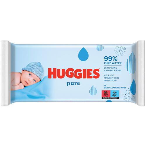 Miniaturka artykułu - HUGGIES Pure Chusteczki nawilżane - 56szt.