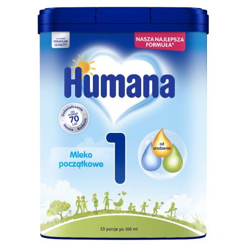 Miniaturka artykułu - HUMANA 1 HMO Mleko początkowe od urodzenia, 750g