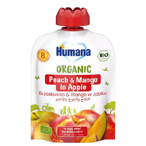 Miniaturka artykułu - HUMANA 100% Organic Mus Brzoskwinia - Mango w Jabłku, 90g