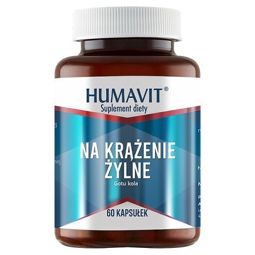 Miniaturka artykułu - HUMAVIT Na Krążenie Żylne, 60 kapsułek KR&Oacute;TKA DATA 30.06.2026