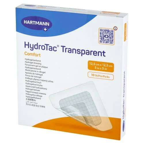 Miniaturka artykułu - HydroTac Comfort Transparent Opatrunek Żelowy, Jałowy 12,5x12,5cm, 10 szt