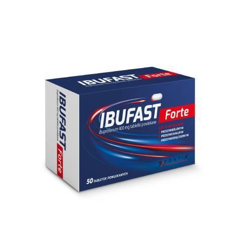 Miniaturka artykułu - Ibufast Forte ibuprofen 400 mg, 50 tabletek USZKODZONE TEKTUROWE OPAKOWANIE