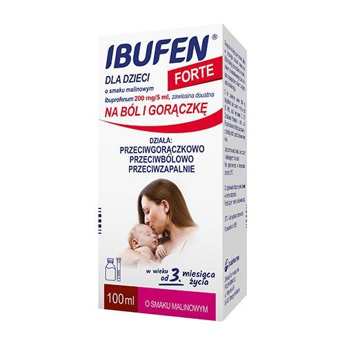 Miniaturka artykułu - IBUFEN dla dzieci FORTE o smaku malinowym, 100ml USZKODZONE OPAKOWANIE TEKTUROWE