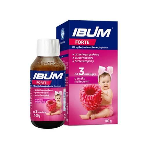 Miniaturka artykułu - IBUM FORTE Zawiesina o smaku malinowym 200 mg/5 ml, 100g BRAK TEKTUROWEGO OPAKOWANIA