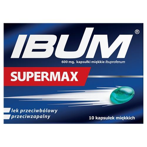 Miniaturka artykułu - Ibum Supermax 600 mg, 10 kapsułek miękkich