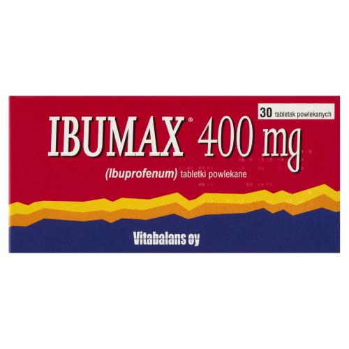 Miniaturka artykułu - Ibumax 400mg tabletki powlekane 0,4 g - 30 tabletek