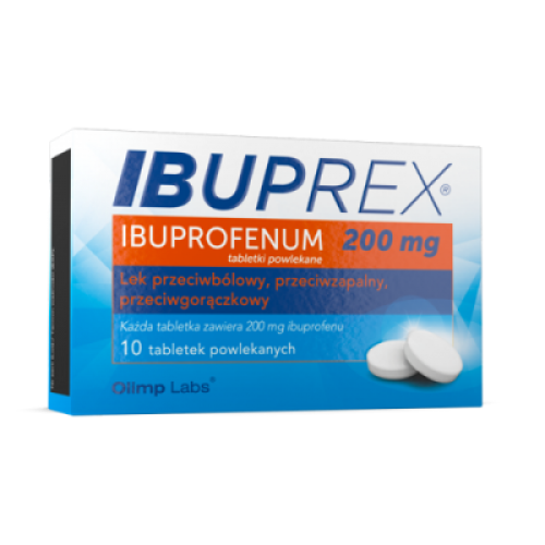 Miniaturka artykułu - Ibuprex ibuprofen 200 mg,10 tabl. KRÓTKA DATA 31.10.2025
