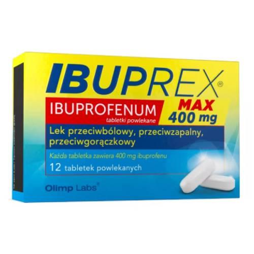 Miniaturka artykułu - Ibuprex Max tabletki powlekane 0,4 g, 12 tabl.