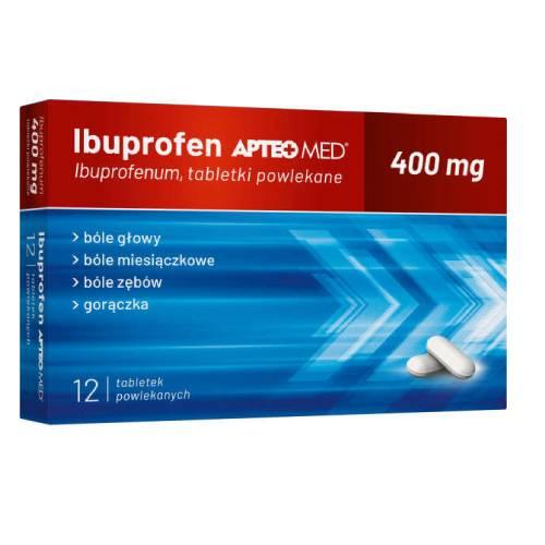 Miniaturka artykułu - APTEO MED Ibuprofen Forte 400mg, 12 tabletek
