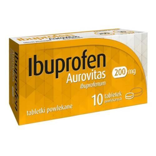 Miniaturka artykułu - IBUPROFEN Aurovitas 200mg, 10 tabletek USZKODZONE TEKTUROWE OPAKOWANIE