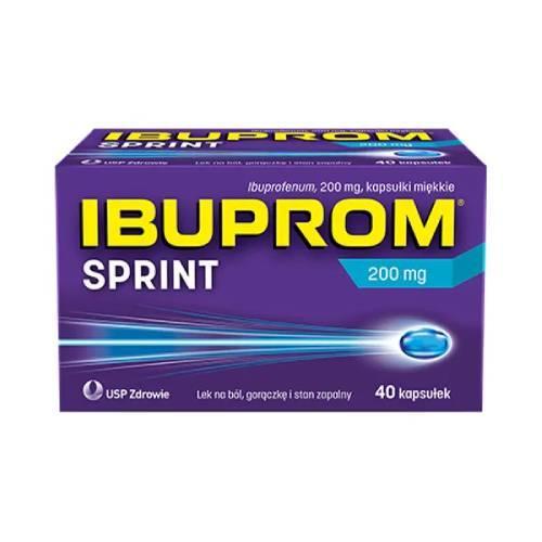 Miniaturka artykułu - IBUPROM SPRINT 200mg, 40 kapsułek USZKODZONE OPAKOWANIE TEKTUROWE