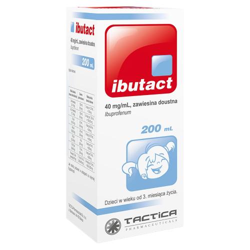 Miniaturka artykułu - Ibutact zawiesina doustna dla dzieci 40 mg/mL - 200ml Działanie przeciwgorączkowe i przeciwb&oacute;lowe 