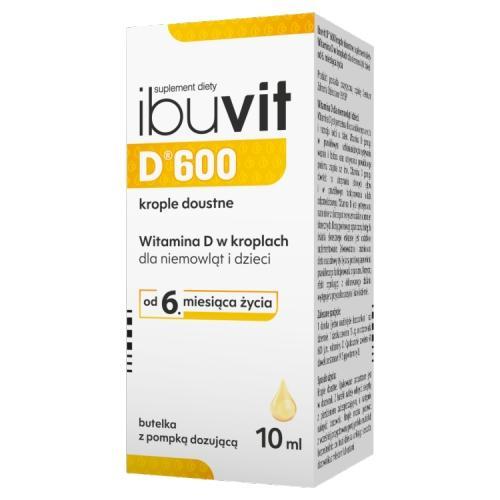 Miniaturka artykułu - Ibuvit D 600 krople doustne - 10 ml USZKODZONE KARTONOWE OPAKOWANIE