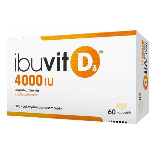 Miniaturka artykułu - Ibuvit D3 4000 IU, 60 kapsułek USZKODZONE OPAKOWANIE TEKTUROWE