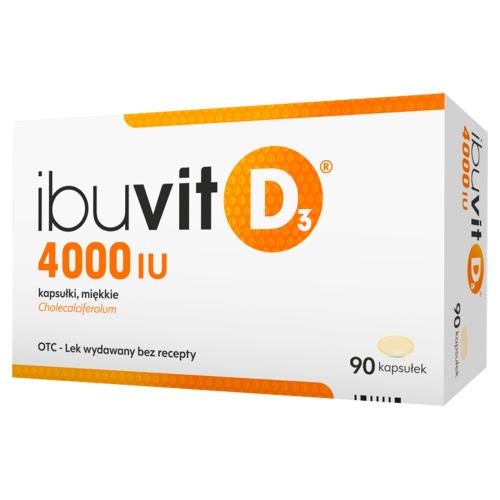 Miniaturka artykułu - Ibuvit D3 4000 IU, 90 kaps.